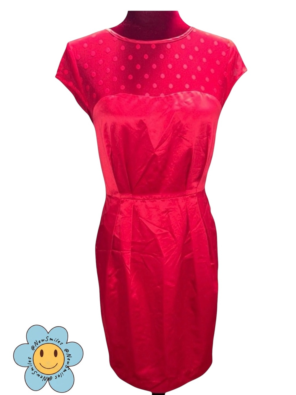 Kate Young ~ Elegant Dress ~Red ~Polka Dot ~Pleated Waist ~Retro ~Mini ~Pencil